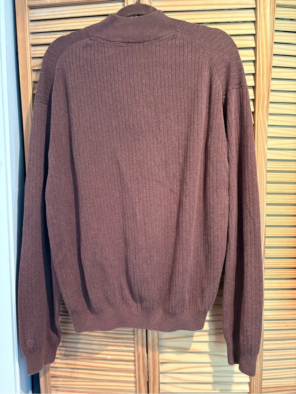 Cutter & Buck Men’s Quarter Zip Ribbed Sweater Preppy Classic Cotton X-Large